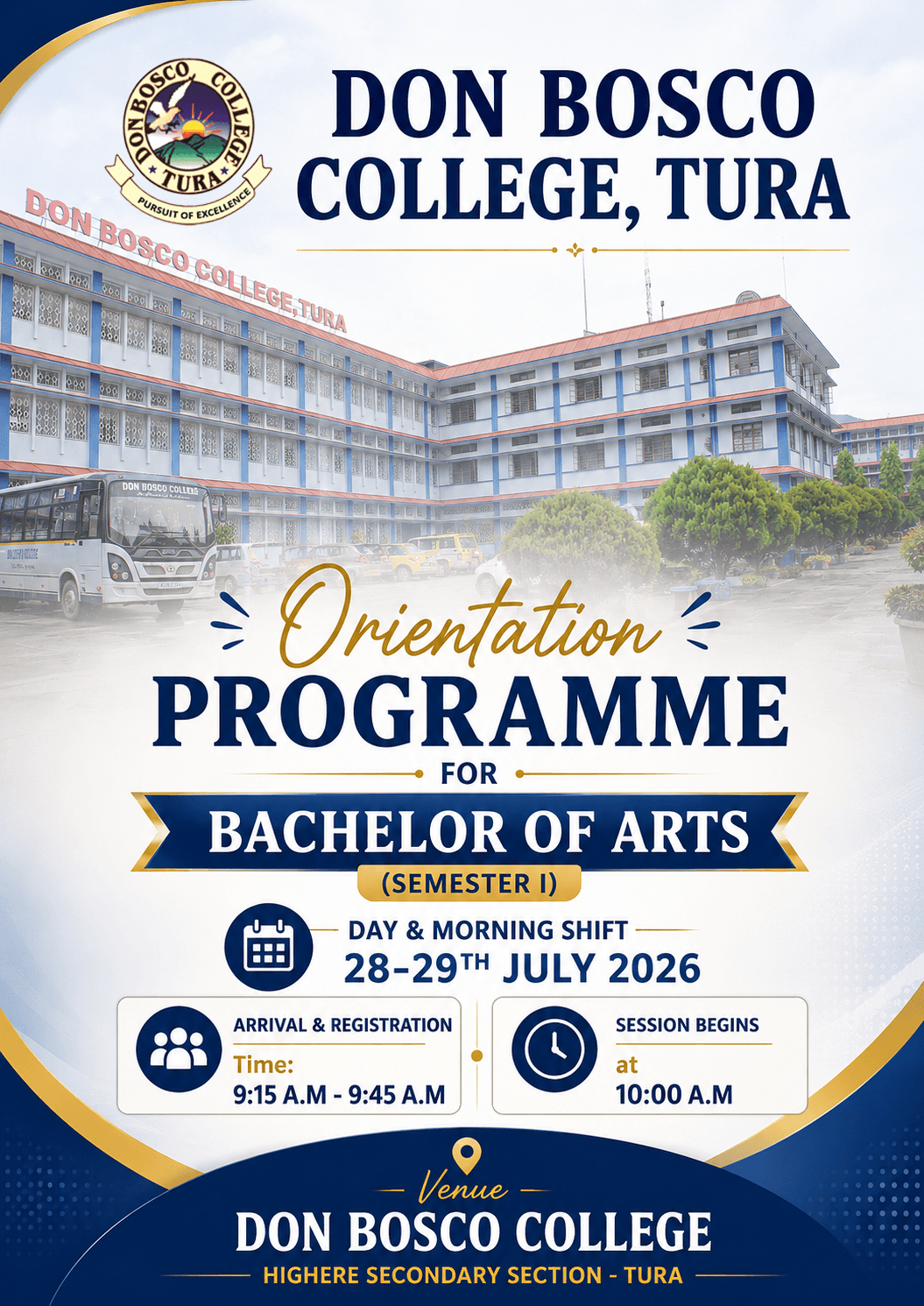 Orientation Programme Schedule ARTS 2026